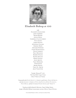 Elizabeth Bishop at 100 - Poetry Society of America