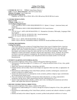 HIST 201 United States History I