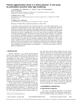 Particle agglomeration study in rf silane plasmas: In situ study by