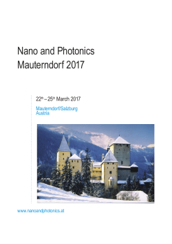 Nano and Photonics Mauterndorf 2017