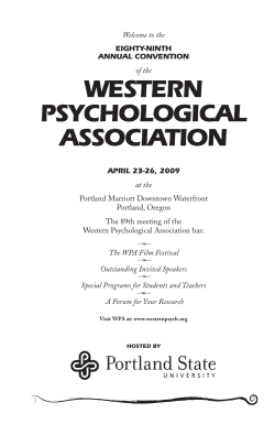 symposium - Western Psychological Association