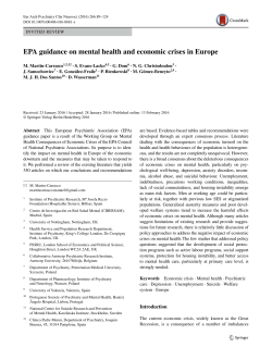 EPA guidance on mental health and economic crises in Europe