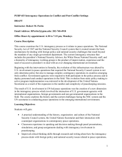 PUBP 653 Interagency Operations in Conflict and Post