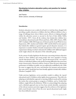 Developing inclusive education policy and practice for