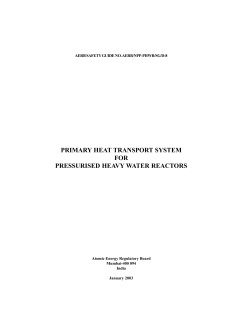 primary heat transport system for pressurised heavy water