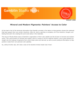 Mineral and Modern Pigments: Painters` Access to Color