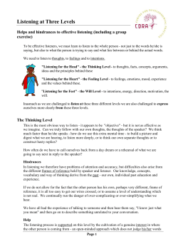 Annex 4: Effective listening