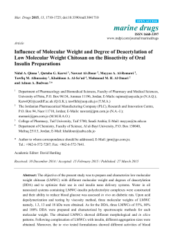 Influence of Molecular Weight and Degree of Deacetylation of Low