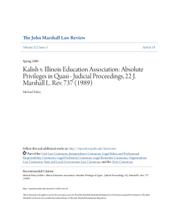 Kalish v. Illinois Education Association: Absolute Privileges in Quasi