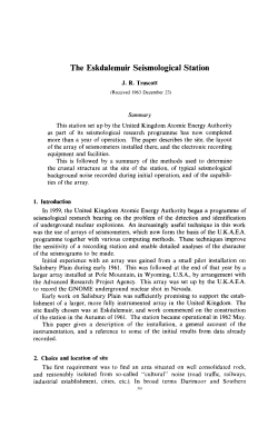 The Eskdalemuir Seismological Station