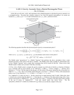 Lab4: Gravity of a buried prism