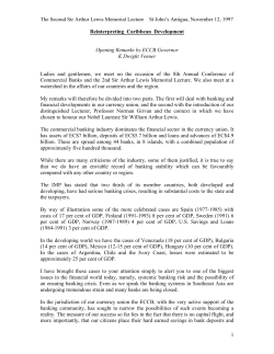 The Second Sir Arthur Lewis Memorial Lecture St John`s Antigua