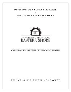 Resume Handbook - University of Maryland Eastern Shore