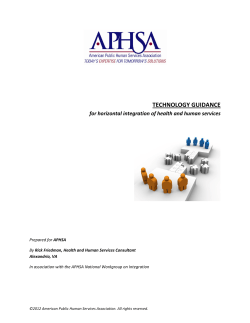 technology guidance - American Public Human Services Association