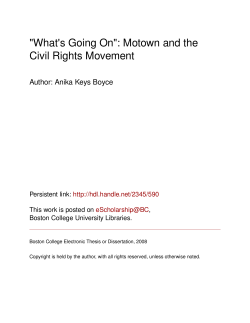 "What`s Going On": Motown and the Civil Rights