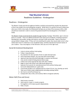 Student Readiness - The Master`s Study