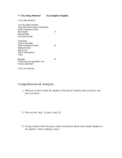 I, Too, Sing America