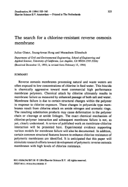 The search for a chlorine-resistant reverse osmosis