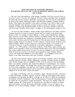 How the Index of Economic Freedom has