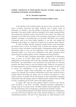 ETHNIC CONFLICTS IN POST-SOVIET BALTIC STATES