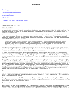 Paraphrasing - University of Minnesota Twin Cities