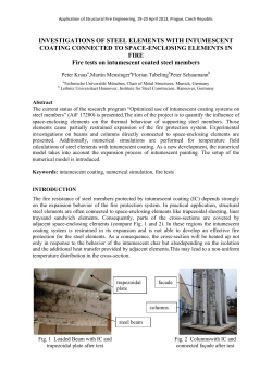 INVESTIGATIONS OF STEEL ELEMENTS WITH INTUMESCENT