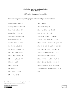 Practice &ndash; Compound Inequalities