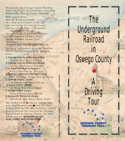 The Underground Railroad in Oswego County * A Driving Tour