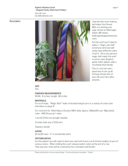 Description SIZE One FINISHED MEASUREMENTS Width: 6 inches
