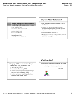 Making writing work: Using sentence combining to develop written