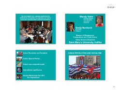The December 2011 Havana Workshops