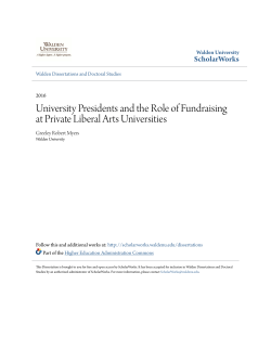 University Presidents and the Role of Fundraising at