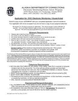 Application for DOC Electronic Monitoring / House Arrest