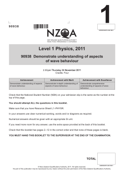Level 1 Physics (90938) 2011