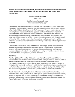 Conflict of Interest Policy (Approved May 5, 2014)