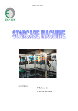 1 QUOTATION: A/ Technical data B/ Machine description