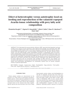 Effect of heterotrophic versus autotrophic food on