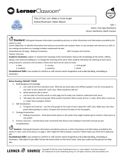 Title of Text: Let`s Make a Circle Graph Author