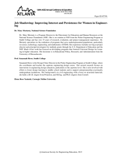 Job Shadowing: Improving Interest and Persistence for Women in