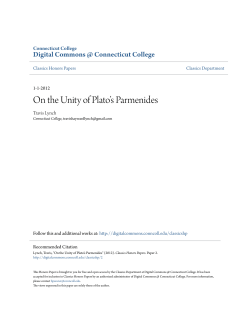 On the Unity of Plato`s Parmenides