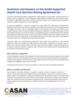 Questions and Answers on the Model Supported Health Care