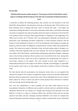 1 Nicolas Moll &ldquo;Will Marseille become another Sarajevo?&rdquo; The
