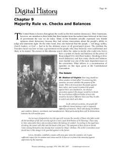 Chapter 9 Majority Rule vs. Checks and Balances