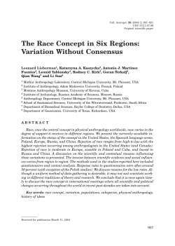 The Race Concept in Six Regions: Variation