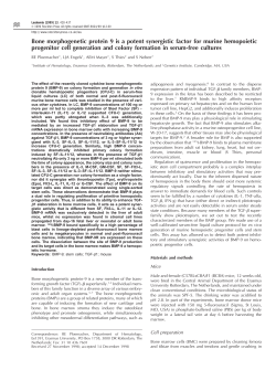 Bone morphogenetic protein 9 is a potent synergistic factor