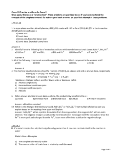 Chem 1B Practice problems for Exam 2 Once again, this is not a