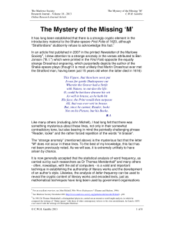 The Mystery of the Missing `M`