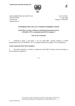 IMO SUB-COMMITTEE ON SAFETY OF NAVIGATION 52nd session
