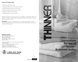 Instructions for use of Thinner&reg; Bathroom Scales