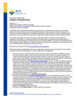 Isolation of Phytochrome - American Chemical Society